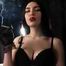 Red lipstick, underwear, stockings and lace gloves