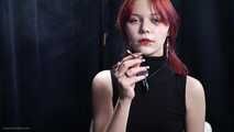 Red Elegance: Yuliana’s Smoking Ritual