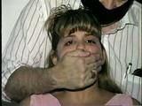 18 YR OLD BABYSITTER TIES UP & GAGS HERSELF, IS HANDGAGGED & MOUTH STUFFED (D45-8)