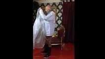 Miss Francine in different nylon raincoats