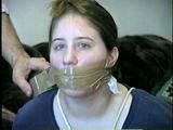 19 Yr OLD CRYSTAL IS MOUTH STUFFED, WRAP TAPE GAGGED, BAREFOOT & TOE TIED (D48-17)