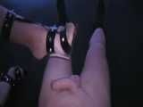 Schuhjob mit sich vorstellen Lederhandschuhe