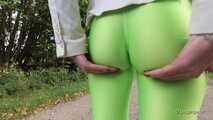 Overknees and green leggings
