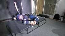 Aiyana and Ms Ungeniert bound and gagged in shiny nylon Rainwear