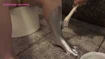 Xiaomeng Experiencing Bling Silver Body Painting