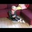 03:00 Video with Nina tied and gagged in black rainpants and a green cagoule
