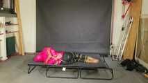 A custom Video with Myxxxy bound, gagged and vibed in a shiny nylon downjacket