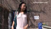 064002 Kima Takes A Shy Pee In Front Of The Warehouse Door