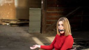 Ermintrude in Red Spy Chairtied in the Attic Barefoot