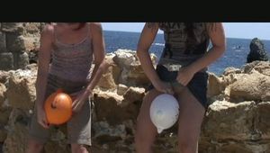 two girls on spanish island