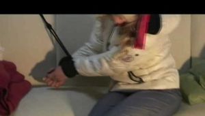 Get 3 Videos with Jenny bound and gagged in shiny nylon Downwear from 2008