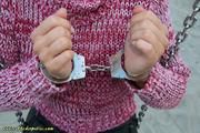 Handcuffed at the childs swing