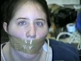 19 Yr OLD CRYSTAL IS MOUTH STUFFED, WRAP TAPE GAGGED, BAREFOOT & TOE TIED (D48-17)