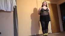 Sandra tied with yellow ropes 3/4