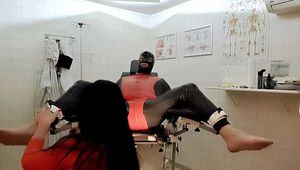 Tickled out on the gynecological chair