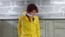Miss Petra in K-Way raingear and yellow rainsuit with Friesennerz get bound and gagged