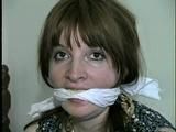 42 Yr OLD DIANE IS BOUND, MOUTH STUFFED, SEMI CLEAR TAPED & CLEAVE GAGGED HOSTAGE (D28-11)