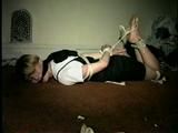 19 Yr OLD KRISHNA IS CLEAVE GAGGED, HOG-TIED & TOE-TIED WEARING PANTYHOSE (D48-2)