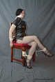 Relaxing in ropes and PVC cheongsam