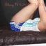 Watching sexy Pia wearing a supersexy blue shiny nylon shorts and a top being tied and gaggedoverhead with ropes and a clothgag (Pics)