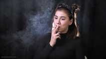 Alina is smoking one and a half cigarette