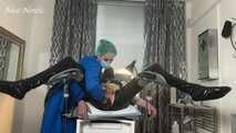 Anal stretching for my new patient on the gynecological chair . He has the choice