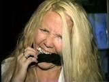 38 Yr OLD CASHIER IS BALL-TIED, TOE-TIED, BAREFOOT, FEET TICKLED, & STUFFS & GAGS HER OWN MOUTH (D44-6)