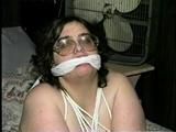 314 POUND BARB, STRIPS, TIT TIED, CROTCH ROPED & GAGGED (D19-12)