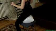 sexy and intense sitpopping on the chair