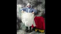 Nadja posing in layers of raingear part 2