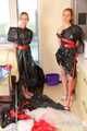 Merida & Hannah - Trash bag cleaning with bondage