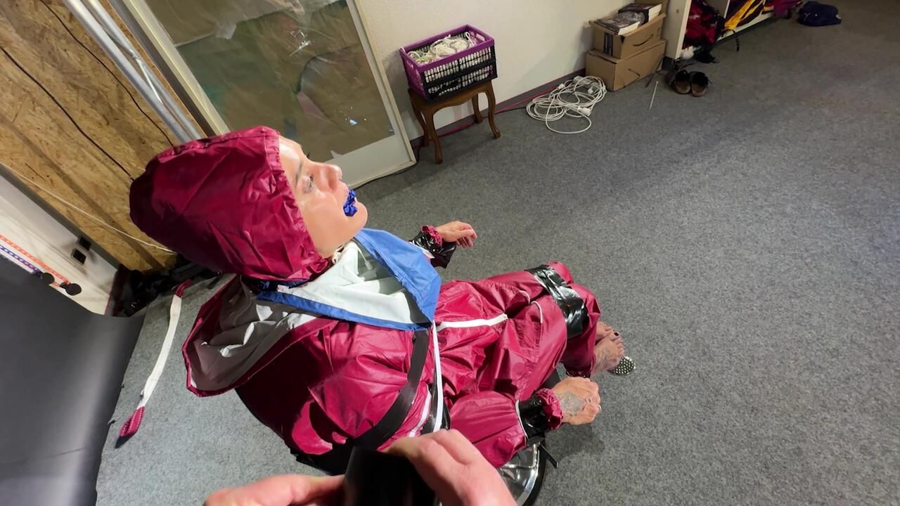 Ms Ungeniert Tied Gagged And Played With In Shiny Nylon Rainwear Part 1/2 0 Ms Ungeniert Tied Gagged And Played With In Shiny Nylon Rainwear Part 2/2