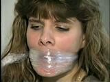 BALL-TIED PLASTIC MUMMY WRAPPED & GAGGED SEXY REBA (D28-9)