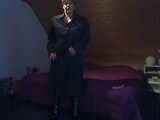In long patent-leather boots ...
