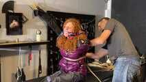 Lola Montez cought by a pervert and bound and gagged in her shiny nylon Downjacket