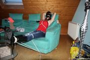 Lisa roped on couch PICS