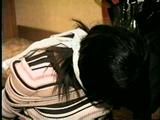 BLACK FEISTY & CUTE SARAH CHAIR TIED IN BLACK JEANS, CLEAVE GAGGED & GAG TALKS ON PHONE (D40-12)