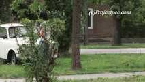 050033 Roxy Takes A Desperate Pee By The Apartment Building
