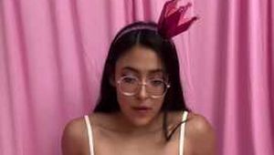 Sexy skinny latina Cristal solo dildo play