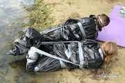 [From archive] Dana&Ketrin - Ketrin captured and packed in trashbags next to Dana