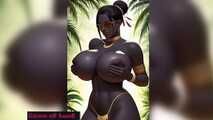 GoL Mega busty african girl topless dance animation
