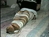 40 Yr OLD HAIRDRESSER CHER IS BALL-GAGGED TIED WITH 50 FEET OF ROPE & AN UP SKIRT PANTY SHOT (D44-10)