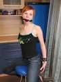 Alice Lee - Short-haired redhead left bound and barefoot in the kitchen