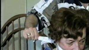 69 YR OLD TIT TIED, ACE BANDAGE, CLEAVE & OTM GAGGED HOSTAGE (D19-5)