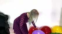balloon stress test with nails, lighter and stick