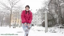Cuffed in the snow