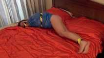 Elsa - captured, tape tied and hogtaped in trashbag (video)