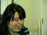 22 YEAR OLD DEREK IS CLEAVE GAGGED WITH A STINKY SWEATY SOCK IN HER MOUTH & TIED TO A CHAIR (D43-10)