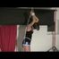 01:50 Min. video with Alina tied and gagged in shiny blue nylon shorts