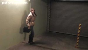 078072 Rachel Evans Pees Outside Her Parking Garage